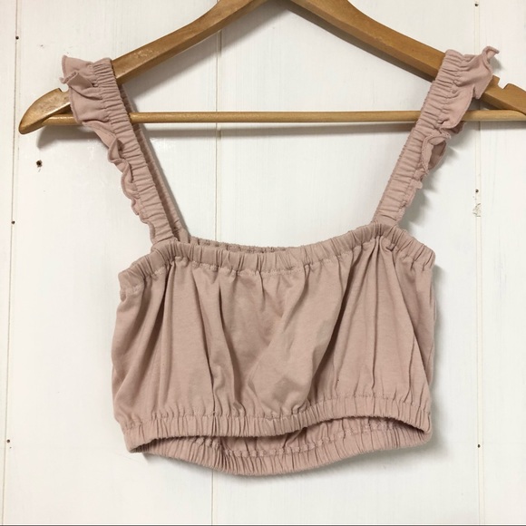 Aritzia Wilfred Pink Ruched Crop Top XXS - Picture 2 of 3